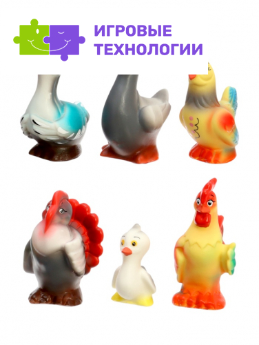 Резиновые игрушки «Птицеферма», набор 6 шт.