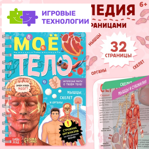Энциклопедия с прозрачными страницами «Моё тело», 32 стр.