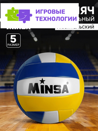 Волейбольный мяч MINSA, машинная сшивка, 18 панелей, р. 5, PVC