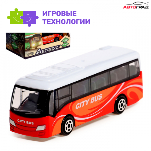 Автобус металлический «Междугородний», масштаб 1:64, цвет красный