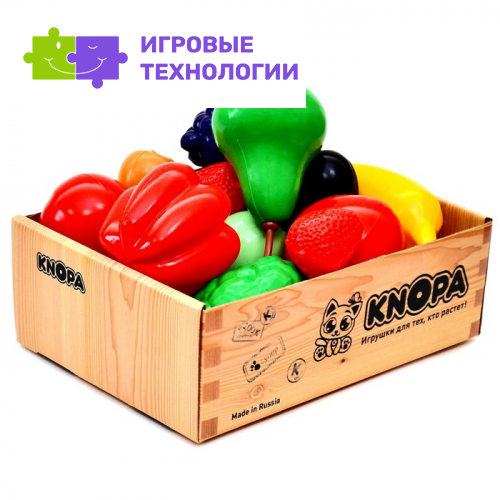 Игровой набор в большом ящике «Фрукты-овощи», 22 элемента