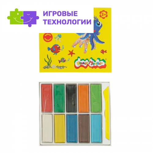 Пластилин «Каляка-Маляка», 10 цветов, 150 г, со стеком