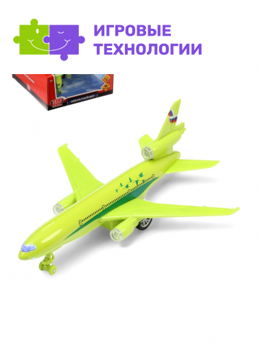 Самолёт металлический «Авиалайнер», инерция, свет, звук